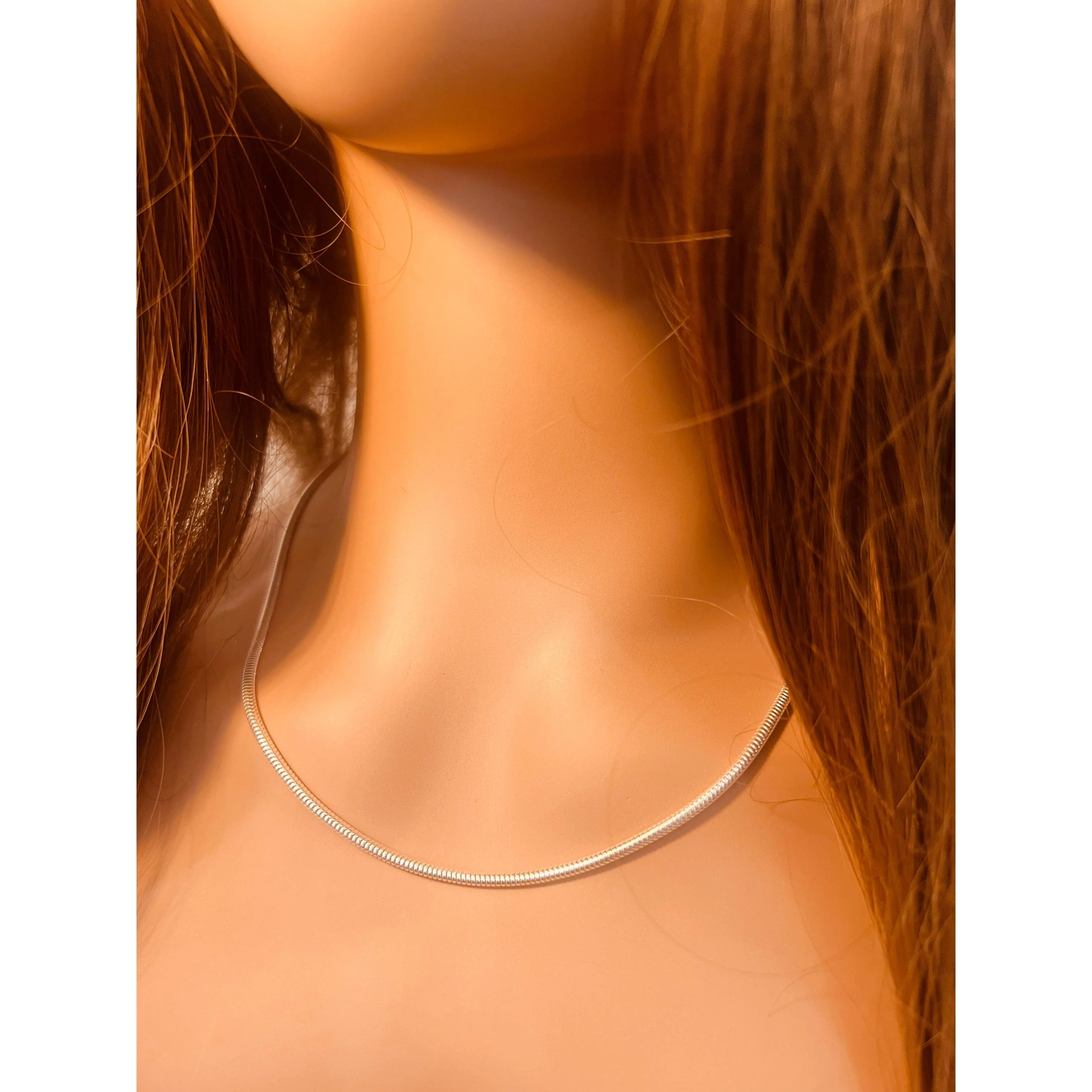 Sterling Silver 2mm Snake Necklace
