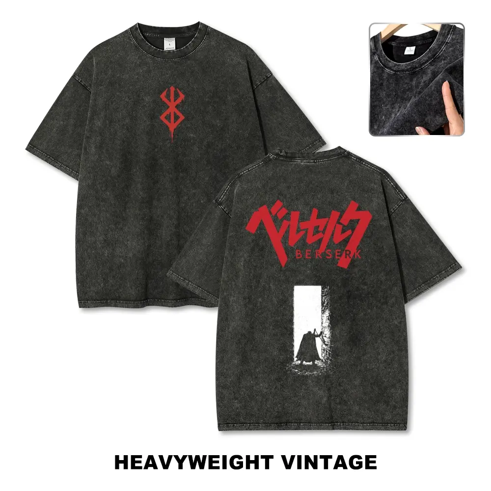 Berserk Anime Vintage Tee 90s Graphic Tees Men's t Shirts Graphic Tee t Shirts Funny Graphic Tee Good Graphic Tees Men's Graphic Tees Streetwear Outfits Men Vacation Outfits Oversized Tshirt Men