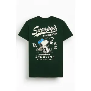 Riot Society Men's Snoopy Baseball Showtime T-Shirt - Multicolor