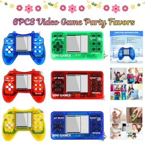 6PCS Video Game Party Favors | Mini Gaming Keychains 8-Bit Handheld Toys for Kids Birthday Party Supplies, Return Gifts, Goodie Bag Fillers