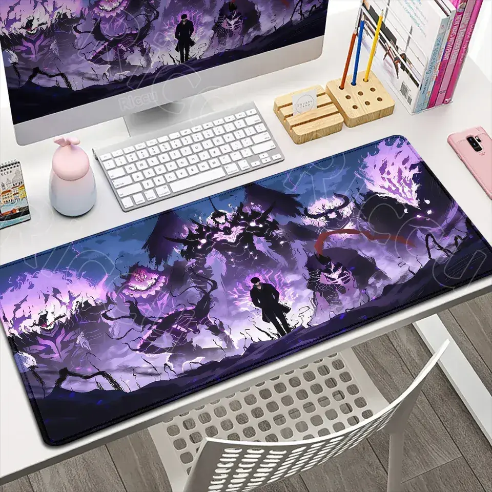 [Sale off up to 65%][Free Ship] New Cool Wallpaper Anime Solo Leveling Mousepad Computer Game Locking Edge Non-slip Mouse Pad Laptop Gaming Keyboard PC Desk Pad