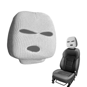 Personalized Ski Mask Style Car Seat Headrest Wrap Reusable Automotive Interior Decoration Universal Fit for Most Vehicles Protect Headrest from Dirt Dust Scratches