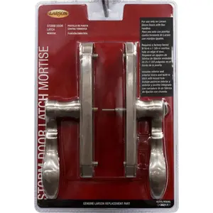 2 212 MAIN Larson 5035259 M2 Brushed Nickel Zinc Mortise Latch, Silver Door Hardware, Handle Replacement Part for Exterior Doors