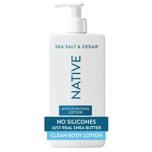 Native Body Lotion, Sea Salt & Cedar, 48-Hour Hydration for Dry & Sensitive Skin, Made with Plant-Based Moisturizers like Shea Butter, Silicone & Paraben Free, 16.5 fl oz