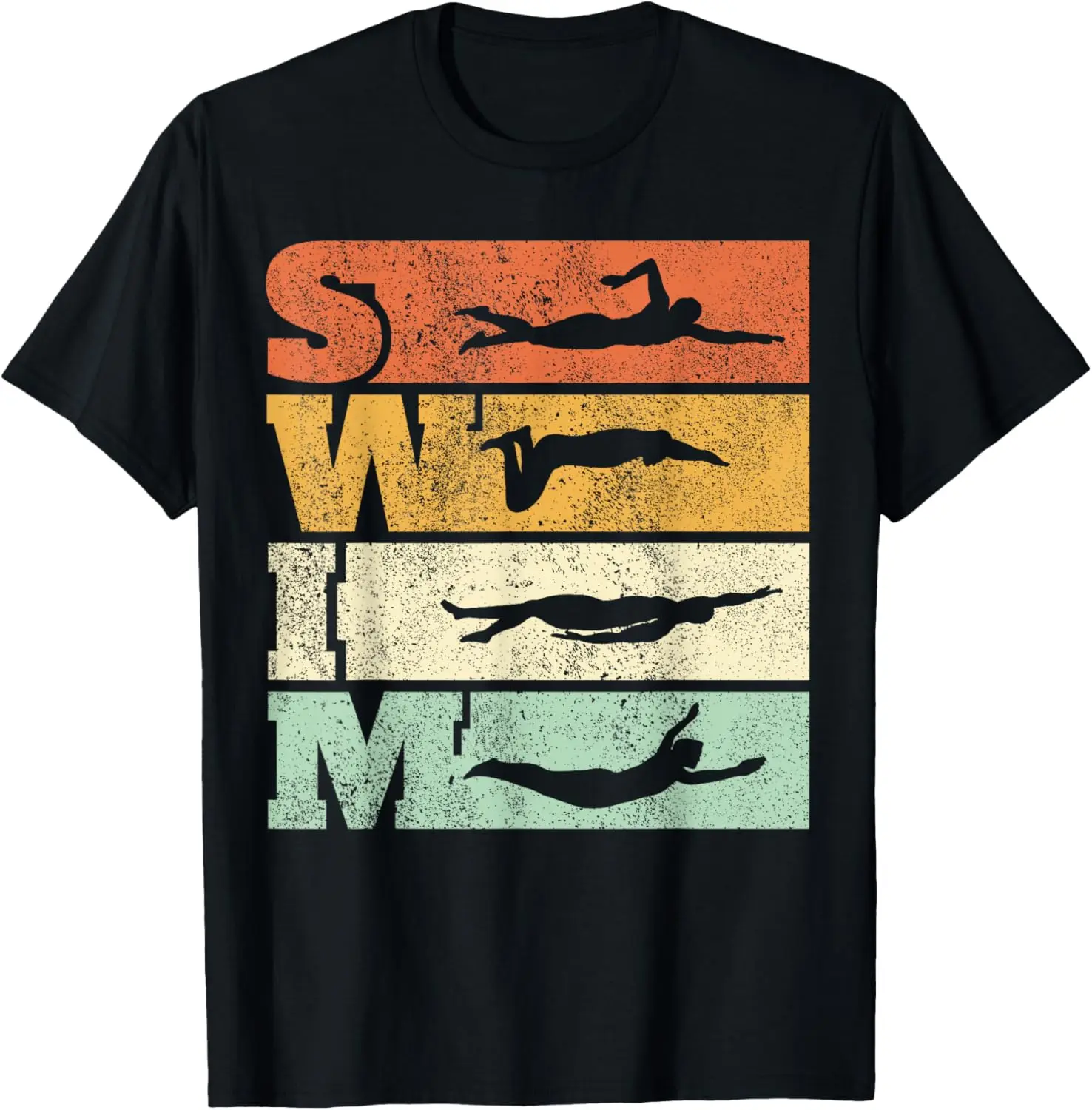 100% Cotton Swimming SWIM Strokes Vintage Swimmer T-Shirt