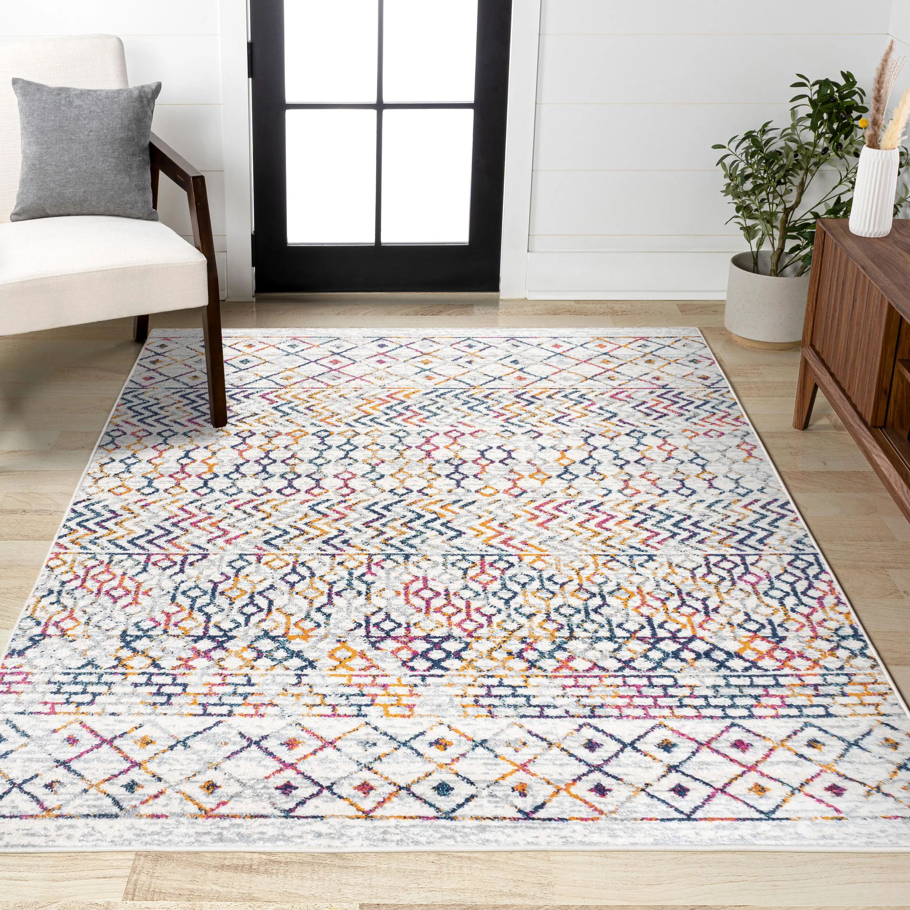 JONATHAN Y Arta Rectangle Moroccan Vintage Geometric Indoor Area Rug - 3' x 5', Indoor Use, Multiple Rooms, Available in Multiple Sizes, Ideal for Living Room, Bedroom