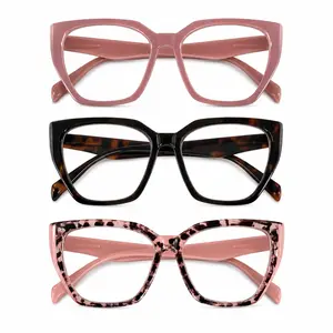 Progressive Multifocal Reading Glasses for Women & Men, Oversized Square Blue Light Filtering Readers, Lightweight Clear Lens Eyeglasses for Daily Reading, Computer & Screen Use