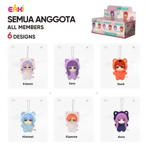 EAKi Official Licensed Frieren Animal Party Plush Blind Box, Cat Hood Chibi Anime Character Keychain Pendant, Collectible Bag Charm with Rare Chase Figure, Birthday Gift for Anime Fans