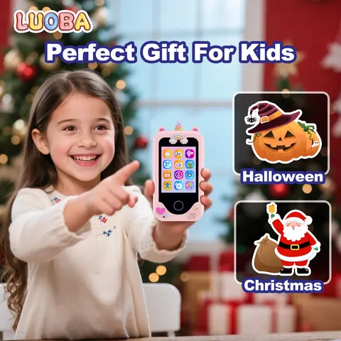 Kids' Artificial Construction Themed Multifunction Smart Toy Phone - 2 Cameras, Touch Screen, 3-4 Years Learning Games, MP3 Player, Tap-Activated Flashlight, Learning Materials, ABS, Calendar, Calculator, Video Games, Travel Birthday Gift Toy Tablet
