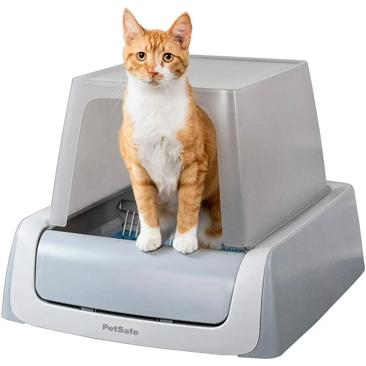 Pet Safe PAL00-16806 Scoop Free 1.5 Hooded Self-Cleaning Cat Litter Box, Grey
