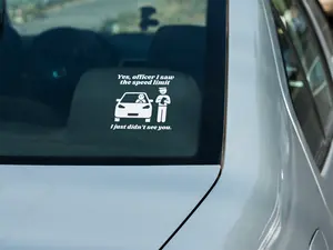 Sorry Officer I Didn't See You Funny Permanent Car Decal(1 or 2 Pack) decal lights car decal  Windshield Sticker, Car Accessories, Sticker For Cars
