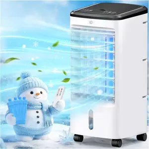 Windowless Air Conditioner, 4-In-1 Portable Swamp Cooler with 2 Water Tanks, Evaporative Air Cooler with remote, 4 Modes 3 Speeds, 12H Timer, 4 Ice Packs, Ventless Cooler for Indoor  Office