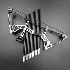 9.5"MiniBowSet,CompoundBow+12Arrows+TargetPaper+Wrench,MiniCompoundBowMiniHuntingBowRightHand/LeftHandHuntingShootingPracticeArcheryEntertainmentFun