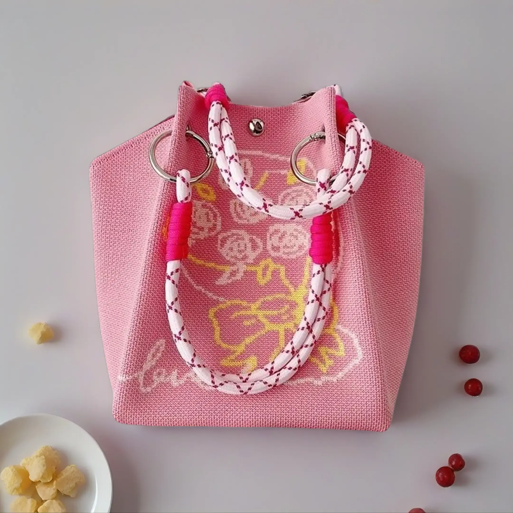 Bohemian woven bucket bag for women, handmade crochet shoulder bag, lightweight summer beach vacation bag, fashionable bohemian handbag, suitable for travel, daily use, and holiday looks, bohemian style, a must-have bag,clutches sport purple