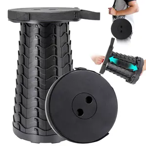 SPOVEN Upgraded Collapsible Stool, Portable Folding Stools, Retractable Stool, Max Load Capacity 500lbs, Foldable Seat Stools for Outdoor Picnic Camping Fishing Hiking BBQ Gardening