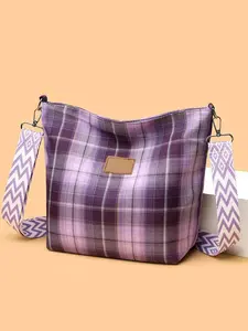 Large-Capacity, Color-Block Plaid Shoulder Bag — Versatile Commuter Messenger Bag, Casual Shoulder Bag, Chic Crossbody Bag