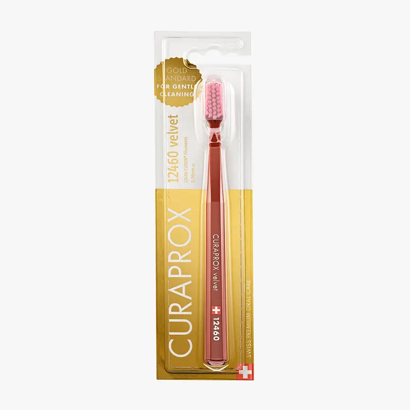 CURAPROX CS 12460 Velvet Toothbrush Ultra Soft Gentle for Sensitive Gums Daily Oral Care Swiss-Made Compact Head