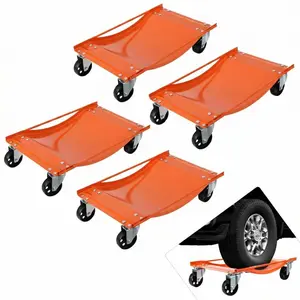 Car Dolly Set of 4, 5000LBS Heavy Duty Car Mover Dollies, Steel Wheel Skates for SUVs, Trucks, Motorcycles