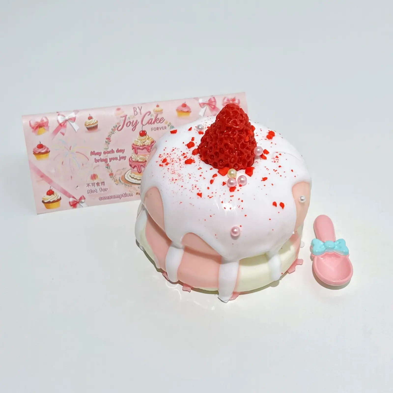 【Buy 3 get 1 free 2026 new model 】Strawberry Cream Soufflé Food-Grade Silicone Slow-Rising Rebound Squishy Fidget Toys for Stress Relief - Soft Squeeze Toys with Thick Creamy Slime Texture, Handmade Non-Toxic Sensory Toys transparent bag