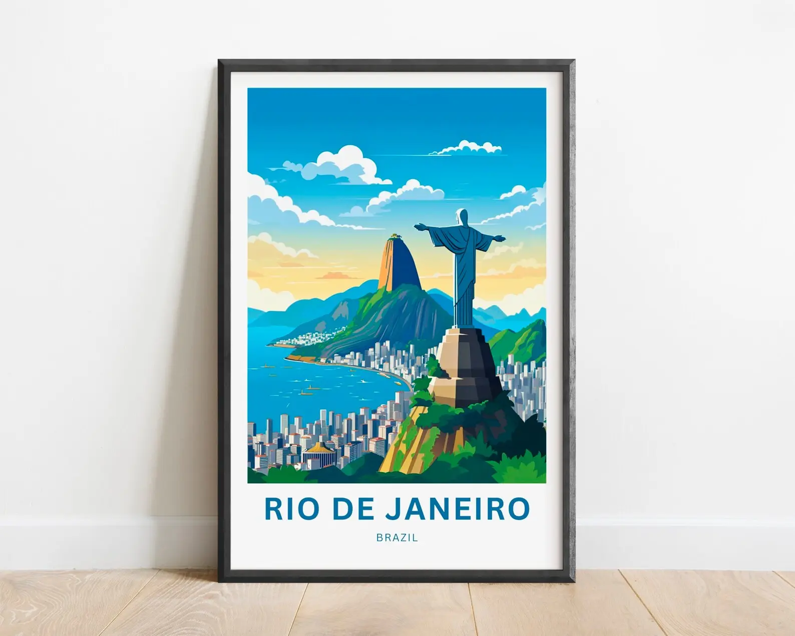 Rio De Janiero Travel Print Rio De Janiero Poster Brazil Wall Art Framed Present Gift Brazil Present