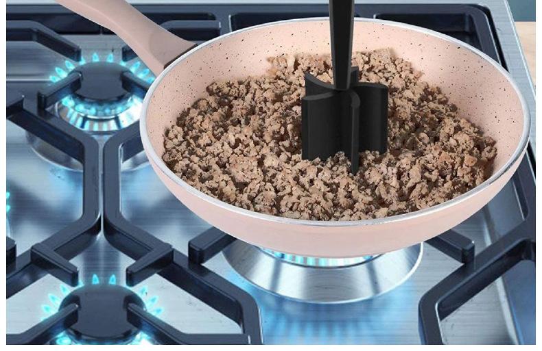 Meat Chopper, Multifunctional Heat Resistant Meat Masher for Hamburger Meat, Nylon Hamburger Chopper Utensil, Meat Ground, Non Stick Mix Chopper, Mix and Chop Meat Masher Tool