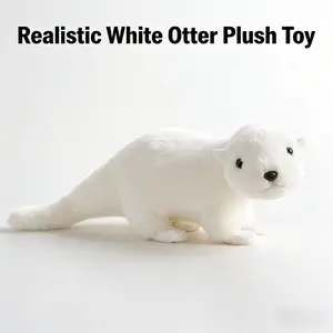 Charming Otter Lifelike Plush Doll, Cuddly Stuffed Animal, Soft Skin-Friendly Material, Restored Otter Posture, Ideal Decor for Wetland Animal Enthusiasts