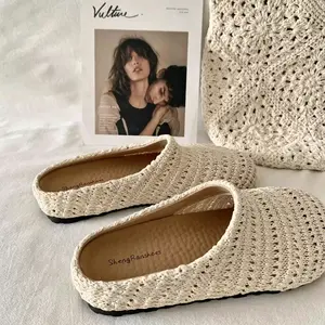 Women's Knit Slip-On Clog Mules - Round Toe, Arch Support, Comfortable Walking Shoes for Work