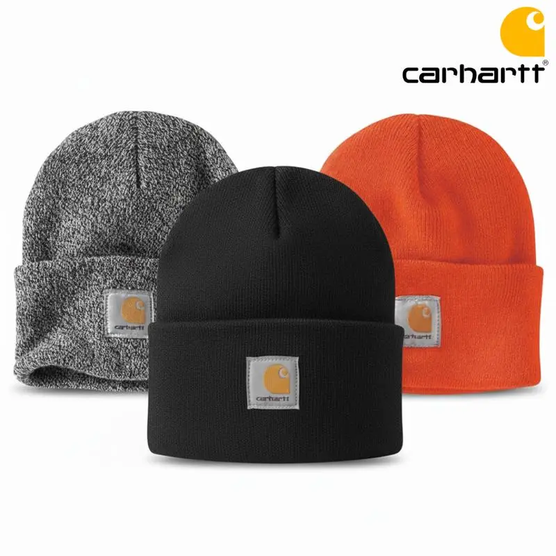 Carhartt Knit Skull Cap – Warm Winter Beanie for Men Women, Unisex Acrylic Watch Hat, Fold Over Cuff Design, Streetwear Fashion, Outdoor Workwear Style, Viral USA Collection