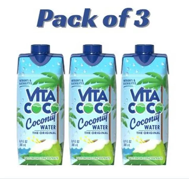 Vita Coco The Original Coconut Water – Pack of 3 (16.9 fl oz Tetra Packs)
