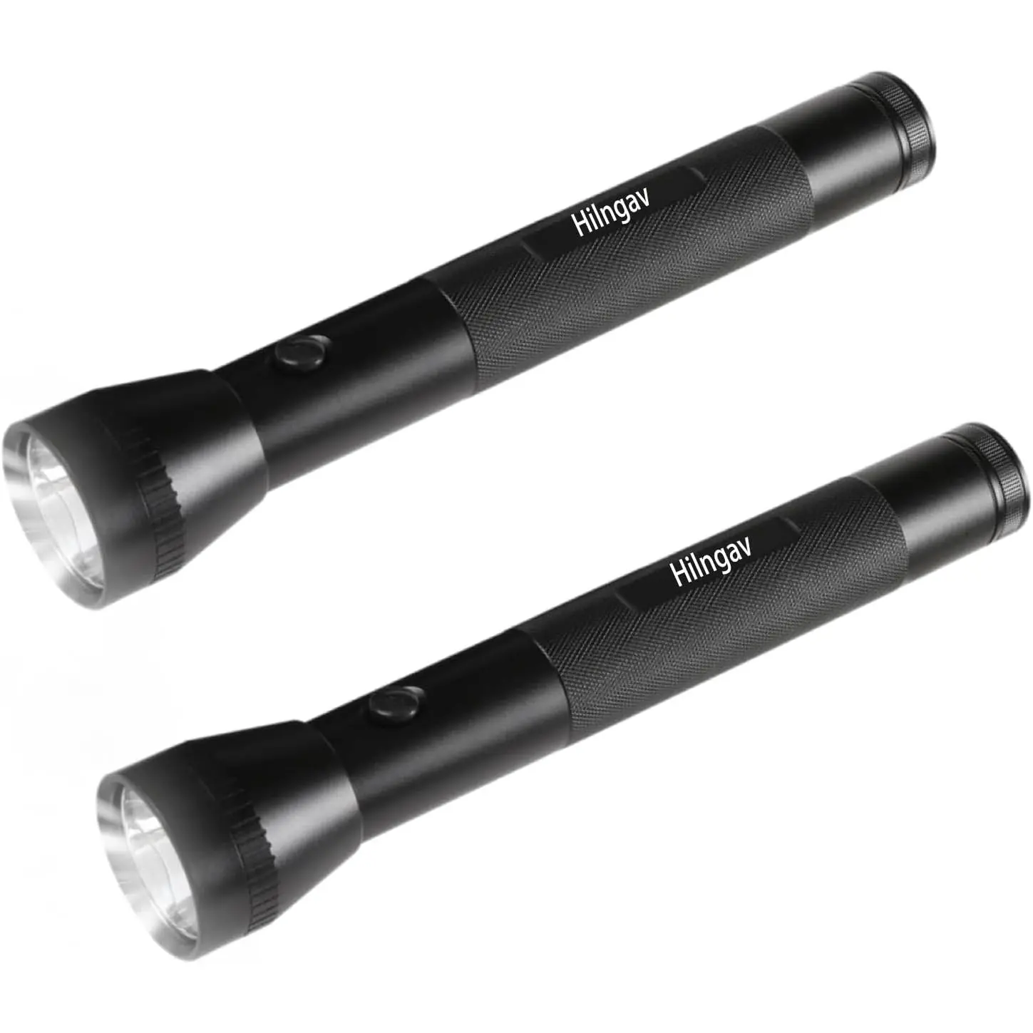 Heavy Duty 3-Cell D Battery LED Big Flashlights, Single Mode, Aluminum Alloy Torch, Rugged Metal Large Flashlight for Outdoor Adventures and Emergency Power Outages (2 Pack)