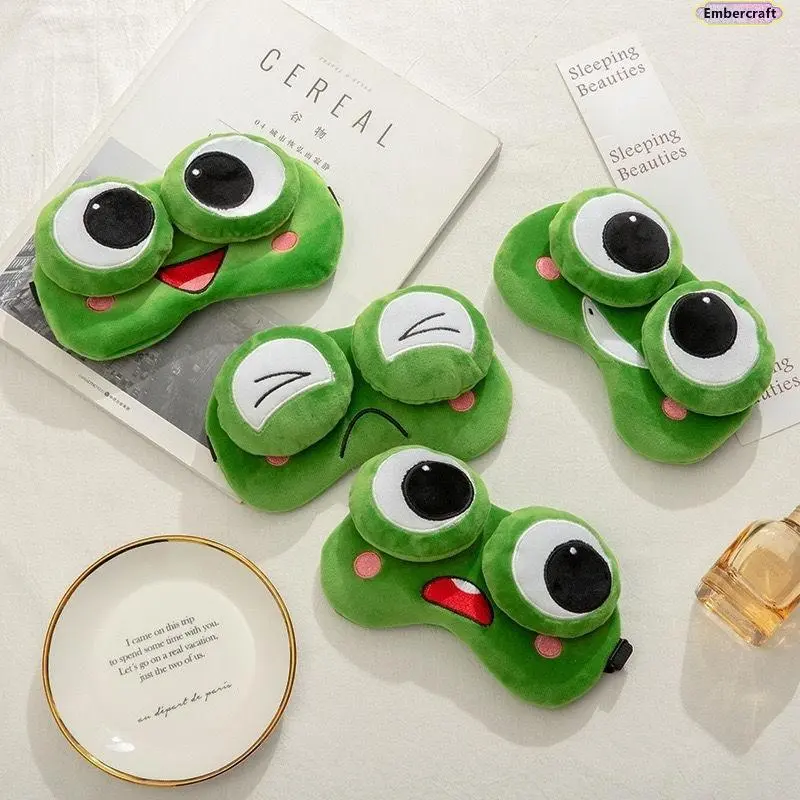 Cute Frog Sleep Mask, Cooling Gel Eye Mask for Men and Women, Soft Blackout Sleep Mask for Dark Circle Relief, Travel, Nap Time and Night Sleep