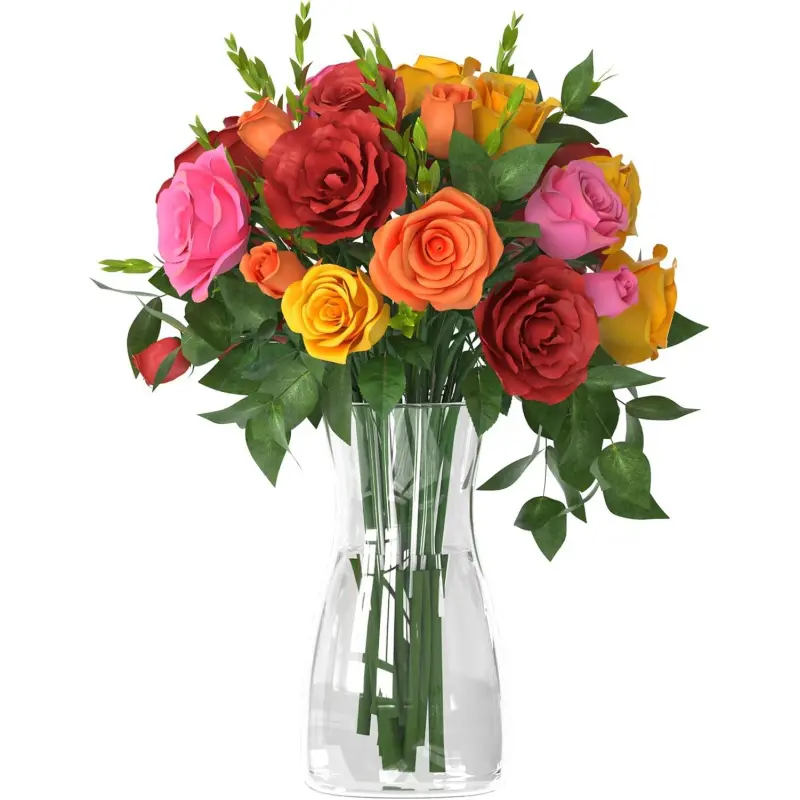 8 inch Clear Glass Flower Vases for Flower Bouquet Decoration Home Centerpiece Wedding Decor Gift