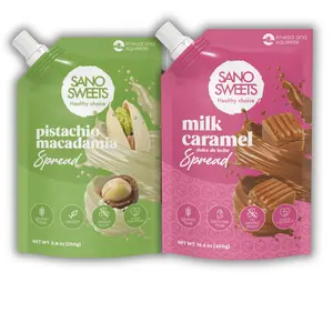Duo Healthy Spread | Pistachio 8.8oz & Milk Caramel (Dulce de leche) 10.5oz| 2 Pack | No sugar added, Gluten free, Palm oil free, Flavor Sweet Dip