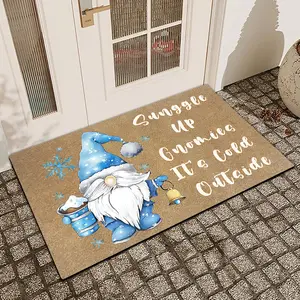 1 Pc Christmas Dwarf Diatomaceous Earth Anti Slip And Absorbent Door Mat Indoor And Outdoor Printed Door Mat Kitchen Dining Room Bathroom Bedroom Decor Holiday Home Decor
