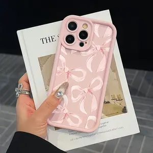 Bow Pattern Phone Case, Cute Phone Case, Fashionable Phone Protector Cover, Phone Accessories Compatible with iPhone 16 15 14 13 12 11 Series