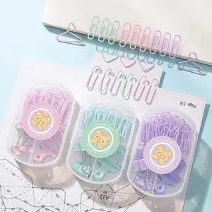 Macaron Color Paper Clips Binder Stapler Student Stationery Set, Creative Push Pins Binding Combination, School Supplies Kit