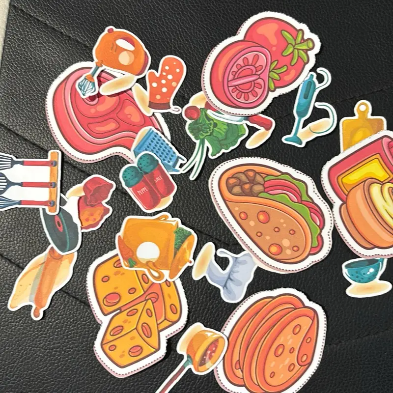Cooking and Food Stickers 12 Vibrant Food-Themed Stickers for $3 Perfect for Kitchen Decor and Food Enthusiasts