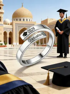 Class of 2026 Graduation Cap Ring Stainless Steel Adjustable Wrap Rings For Women Men Graduation Jewelry Gifts