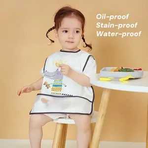 Reversible 2-in-1 Waterproof Baby Bibs for Eating - Lightweight Toddler Feeding Bibs with Large Food Catcher, Mess Proof, Food-Grade Baby Eating Essentials, Easy to Put On & Clean, #dealsforyoudays