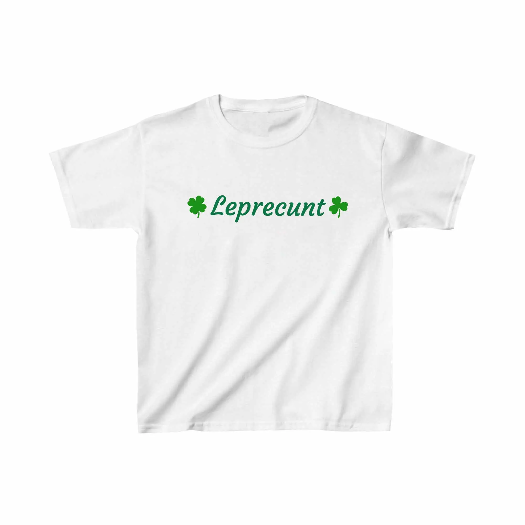 LEPRECUNT St. Patrick's Day Women's Baby Tee - Leprecunt Shirt, Funny Irish T-Shirt for Women, Cute Holiday Top, Gift for Celebrate