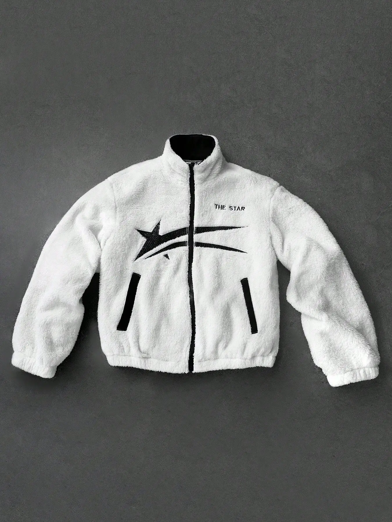 Men's Fleece Jacket, Star Pattern, High Inclusivity, Full Sleeve, Front Zipper, Casual Fall & Winter Wear, Perfect Gift