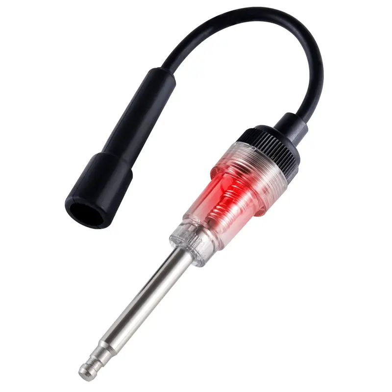 Inline Spark Tester - Automotive Diagnostic Tool with High-Temperature Resistant Wire, Straight Boot, Acetate Plastic Durable Construction, 30s Fault Check for Car, Motorcycle Engine Coil/Armature, Engine Diag., Long-Lasting Performance