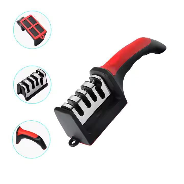 Hot selling High Quality Household Kitchen Durable Safety Alloy Steel Knife Sharpener Multi-Stage Handheld