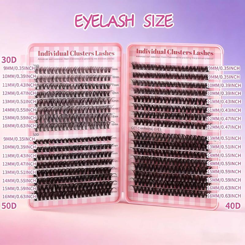 Mixed Length False Eyelashes 30D 40D 50D with Bond and Seal & Remover & Tweezers & Eyelash Curler, Natural Eyelash Extensions, VIRNIOR Lash for Eyelash Enhancements, Lashes Glue Extension,  Lashes Clusters, Cosmetic, Flawless Makeup Lightweight
