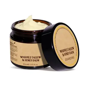 Guanjing Beef Tallow & Honey Balm Cream - All-Natural Moisturizer for Face, Body & Hands, Ultra-Nourishing Formula with Grass-Fed Beef Tallow & Honey, 60ml