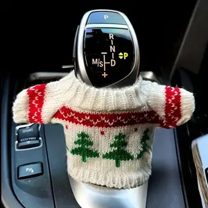 Car Gear Shift Knob Cover Decorative Christmas Themed Hand Knitted Sweater