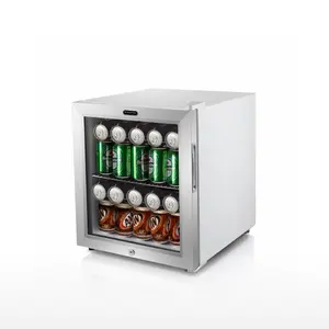 Whynter BR-062WS 68-Can Beverage Refrigerator Cooler with Lock, Glass Door & Stainless Steel Finish – 17” Freestanding Mini Fridge