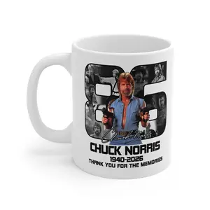 Chuck Norris Memories Ceramic Mug, Retro Action Star Coffee Cup, Classic Movie Fan Gift Mug, 11oz Drinkware