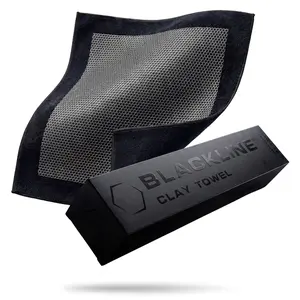 BLACKLINE Clay Towel - Auto Detailing Clay Towel - Decontaminate Paint and Glass For Smooth Washing - 12" x 12" Brushed Microfiber