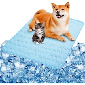 Washable Pet Cooling Bed Mat, Summer Cooling Pad for Puppy, Dogs & Cats, Comfortable Pet Tools Mat for Home & Car Use